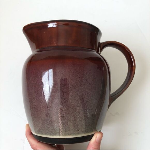 Stoneware handmade pottery drinking pitcher glazed earthenware - Picture 8 of 13